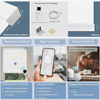 Motorized Blinds with Remote Cordless Automatic Motorized Shades Custom Blinds for Windows Smart Curtains Compatible with Alexa Google Home(Blackout Linen Sandy Beach,W30 x H72in)