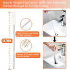 Drain Snake Tool Set, 61in Flexible Grabber Tool 1 Pcs, Hair Drain Clog Remover 2 Pcs, Cleaner Brush Tool 2 Pcs, Spring Unclogger (1 Pcs) for Toilet Sink Sewer Bathroom Tub Clogged, Car, Fridge