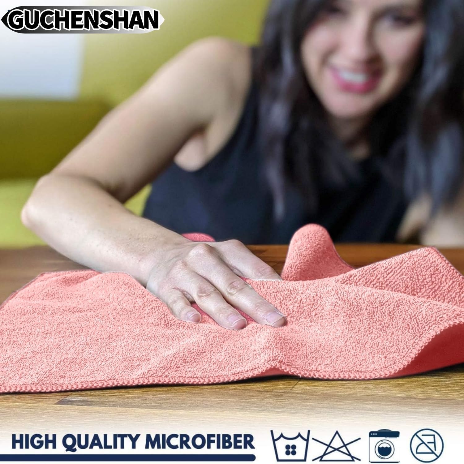 11x11 Inch Slim Microfiber Cleaning Cloths, 30-Pack - Flexible for Tight Spaces (Car Vents/Glass Edges), Lightweight & Scratch-Free, Washable for Kitchen/Bathroom/Car (Pink)