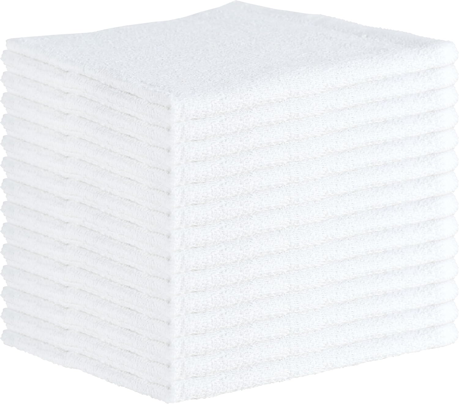 Arkwright Qwick Wick Bar Mop Towels - (Pack of 12) 100% Cotton Quick Dry Dishcloths, Super Absorbent Multipurpose Cleaning Rags for Restaurants, Kitchen, Bathroom, Hotel, 16 x 19 in, Solid White