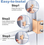 Sliding Window Locks - Adjustable Aluminum Security Locks for Horizontal & Vertical Windows (2 Sets Gold)