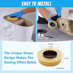 Extra Thick Toilet Wax Ring with Reinforced Polyurethane Core and PE Flange for Sealing Odors and Water Leaks Toilet Wax Ring for 3" and 4" Downspouts