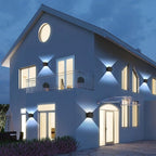 2 Pack LED Outdoor Wall Lights Exterior/Interior 3 Colors Adjustable 15W Wall Light Fixture IP65 Waterproof Porch Exterior Wall Sconce Modern Outdoor Lighting Square Aluminum Black Up and Down Lights