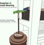 Grootpow GK01 Hori Hori Garden Knife, Full Tang Gardening Knife with 7.1" Stainless Steel Double-Edged Blade, Heavy Duty Gardening Hand Tool for Weeding and Gardening with Oxford Sheath - in Gift Box