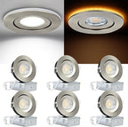 Brushed Nickel 4 Inch Recessed Lights with Night Light 6 Pack,Ajustable Recessed Lights,spot Lights Indoor with Junction Box,5CCT Selectable,9W 750LM,Dimmable