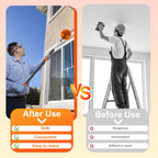 12FT (20FT Reach) Cobweb Duster with Extension Pole, Spider Web Brush for Cleaning Extendable, Professional Ceiling and Corner Dusters for Outdoor Indoor Use