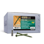 Deck Plus 2-1/2 Inch Epoxy Coated Exterior Wood and Fence Screws #10 x 2-1/2" Torx/Star Drive Included Coarse Thread, Outdoor Rust Resistant Decking Screw, Green, 25lb Box, 2000 Pieces | 48710