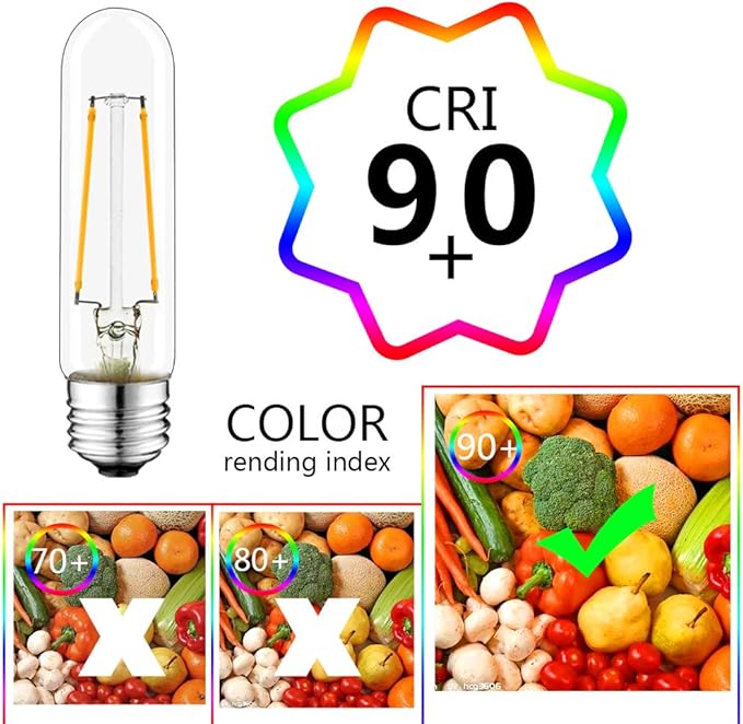 5 Inch T10 Tubular LED Light Bulbs,4000K Daylight Vintage E26 Edison Bulbs Dimmable,4W Equal 40 watt,400LM,UL-Certified Antique Glass Filament Bulbs for Chandeliers,Wall Sconces(6 Pack)