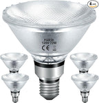72W Halogen PAR38 Floodlight Bulbs 4 Pack for Indoor Outdoor Flood Light Par38 Halogen Bulbs 72 Watt 120V, Warm White 2800K, 3420 Lumens, E26 Base Bulbs for Reptile Heat Lamp Bulbs