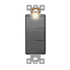 IDER Minimalist Design Matte Finish Lighted Triple Switch, Combination Frameless Decorator Switch with Locator Light, Ground Terminal, Single Pole, 15A 120-277V, UL Listed, LCS3-1P-SG, Space Gray