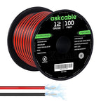 12 Gauge Wire, 12 AWG Electrical Wire Cable, 2 Conductors Red Black Wire, Copper Clad Aluminum(CCA) Flexible PVC Extension Cord for Speaker, Hookup LED Strips, Automotive 12V/24V DC (100FT)