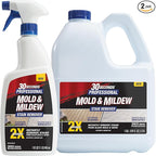 30 SECONDS Pro Mold and Mildew Stain Remover | Scrub Free | Brighter Results Instantly | Ready To Use | 32 oz Spray Bottle, 1 Gallon Refill