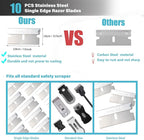 Gomake Razor Blade Scraper Tool with Blade Storage Container, Glass Cooktop Stove Scraper with 10PCS Stainless Steel Blades for Glass Clean,Paint,Old Label,Decal Sticker,Adhesive Remover-Grey