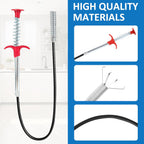 Drain Snake Hair Drain Clog Remover Tool, Sink Cleaner for Toilet Sewer Shower Kitchen Bathroom Tub Clogged Opener Cleaning Tool (35.5 Inch)