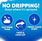 Windex Fast Shine Foam Glass Cleaner, No-Drip Aerosol Cleaning Spray, 19 oz, Pack of 2