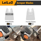 LEILUO 10 Pack Oscillating Tool Blade 8 Rigid and 2 Flexible Multitool Scraper Blades for Caulk Paint Adhesive Removal Compatible with DeWalt Makita Dremel and More