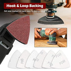 204PCS towbluii Oscillating Multitool Sandpaper, 3-1/8 Inch Triangle Sandpaper for Triangle Sanding Pads, Assorted 40/60/80/120/180/240 Grit 30pcs Each