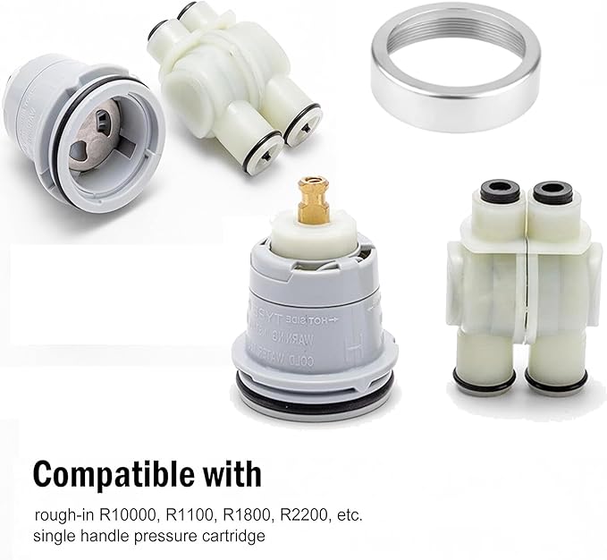 RP46074 Shower Cartridge Replacement for 13/14 Series Single Handle Bathtub Shower Faucet Replacement Parts Monitor Shower Tub Cartridge with RP22734 Bonnet Nut