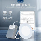 Amico 36 Pack 4 Inch 5CCT Ultra-Thin LED Recessed Ceiling Light with Junction Box, 2700K/3000K/3500K/4000K/5000K Selectable, 10W Eqv 60W, 800 LM, Dimmable High Brightness Downlight - ETL&FCC