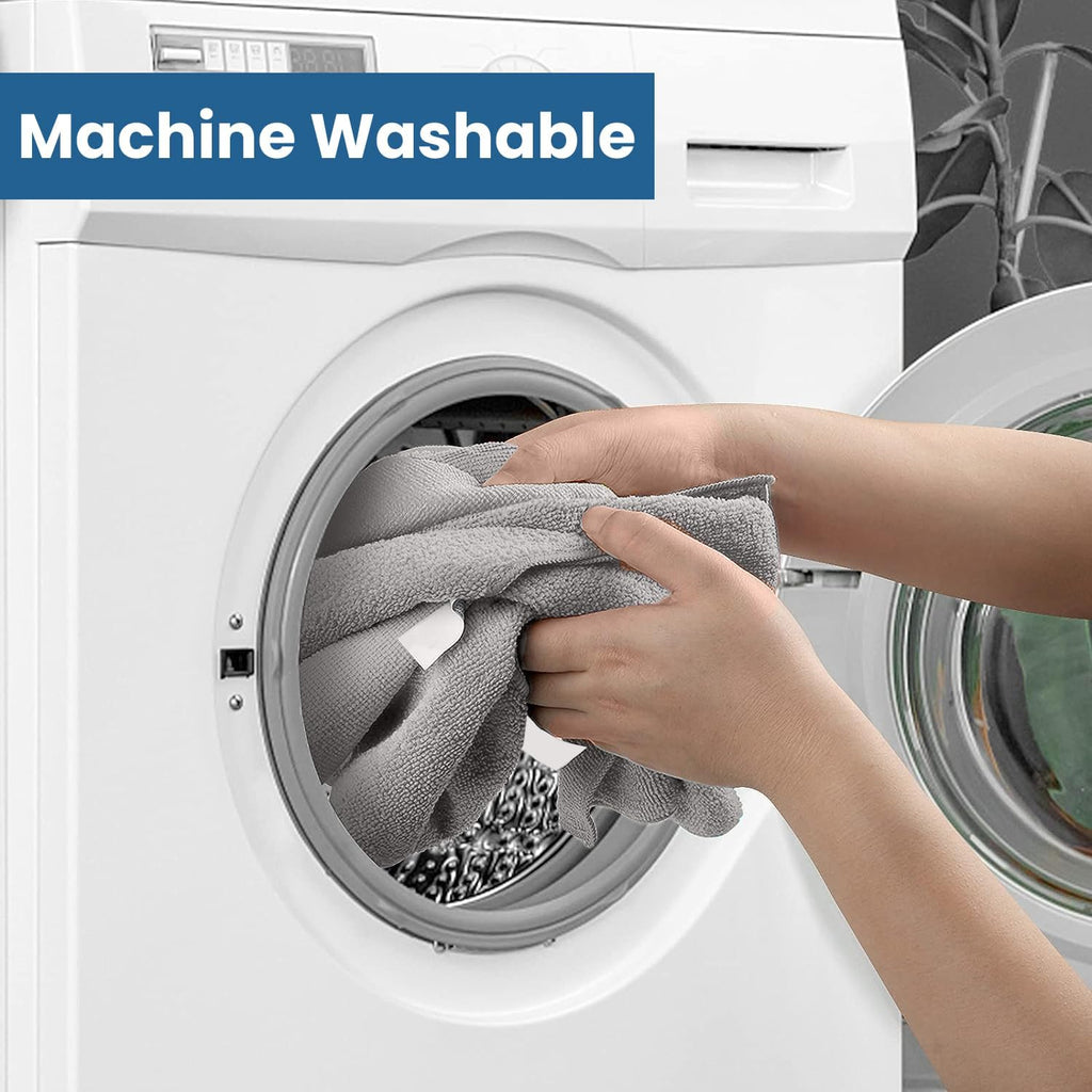 DAN RIVER 12-Pack Gray Microfiber Towels – Ultra Absorbent, Lint-Free & Streak-Free Rags for Home, Car & Kitchen - Must-Have Cleaning Essentials - 12" x 12"