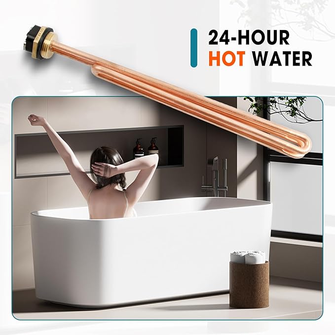 3 Pcs He 90240 Water Heater Heating Element 9000W 240V Heating Element Replacement for EcoSmart ECO 18 27 36 for Rheem Rtex Retex for Electric Tankless Water Heaters Screw-In Copper