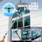 Lineslife High Ceiling Duster Kits with 4-8ft Heavy Duty Extension Pole,Extendable Reusable Cobweb,Window Cleaning Squeegee,Ceiling Fan Duster,Boat Hook, for High Roof and Glass Surfaces