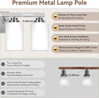 4-Light Bathroom Light Fixtures, 27" Modern Vanity Lights Over Mirror with Milky White Glass Shade, Brushed Nickel Wall Sconce, Classic Wall Light Fixture for Mirror Living Room Cabinet Bedroom Porch