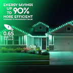 HLO Lighting Set of 500 Green C9 Faceted LED Christmas Light Bulbs for Indoor & Outdoor Use | Durable Replacement Bulbs