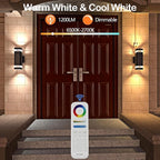 wowlite Smart Up and Down Lights Outdoor 2 Pack, RGBCW Exterior Lighting Fixtures WiFi App Control 2700K-6500K Ambience Wall Sconce Light Color Changing, Black Exterior Lights for House Porch Patio