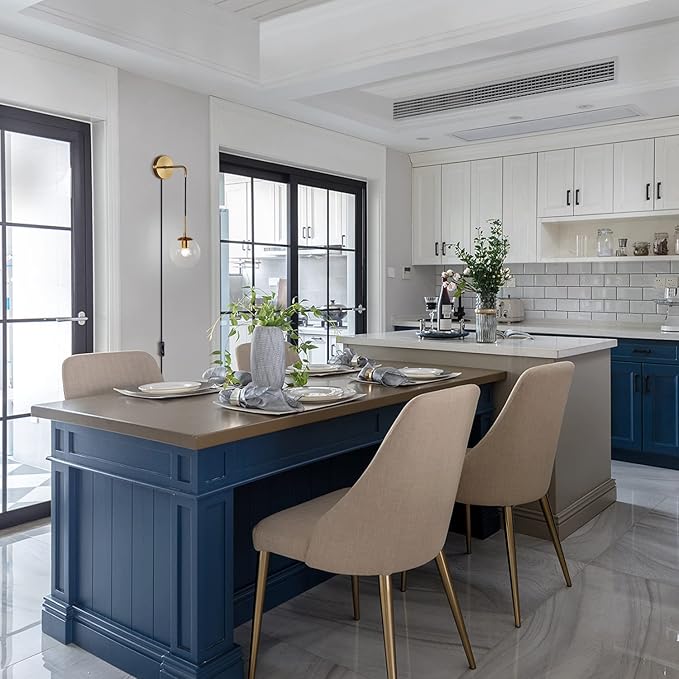 KCO Modern Globe Wall Sconce with Plug in Industrial Vintage Wall Lamp On/Off Switch Minimalist 1-Light Mounted Lamps for Bedroom Living Room Corridor (Clear & 2-Pack)