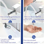 Splash Protector 1080°Universal Rotation Female Faucet Aerator with Up and Down Water Outlet for Dual-function,Universal Bathroom Rotatable Tap Nozzle Kitchen Sink Aerator Chrome Finished