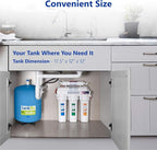 – RO Water Filtration System Expansion Tank – 6 Gallon Water Tank -– Compact Reverse Osmosis Water Storage Pressure Tank with Free 1/4" Tank Ball Valve