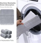 Mop and Bucket with Wringer Set,Hands Free Flat Floor Mop and Bucket,4 Washable Microfiber Pads Included,Wet and Dry Use, Home Floor Cleaning System for All Floor Types and Windows