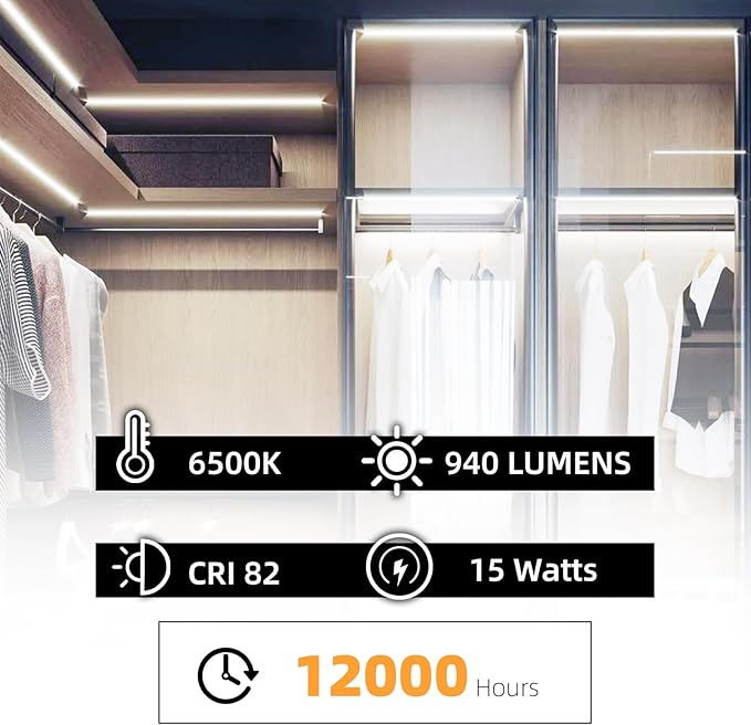 6 Pack F15T8 18 Inch 15W T8 Fluorescent Replacement Tube Bulb Daylight 6500K Medium Bi-Pin G13 Base 6 Count