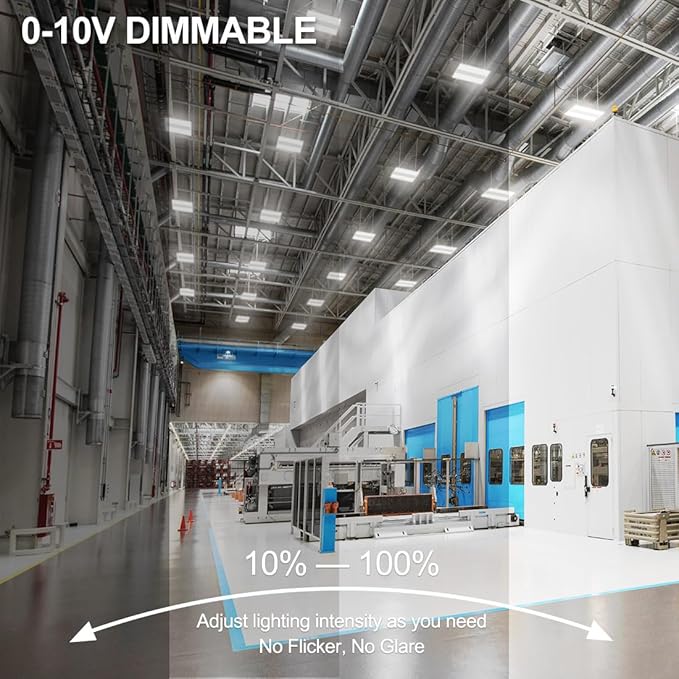 LED Linear High Bay Light 2 Pack 165W/110W/80W Power Tunable, 23100 Lumens 5000K 120-277V Dimmable 2FT, Commercial Linear Hanging Bay Lights for Warehouse Workshop Supermarket Stadium, ETL