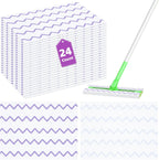 24 Pack Microfiber Mop Pads Compatible with Swiffer Sweeper Mop, Reusable & Disposable Replacement Pads for Wet & Dry Use, Sweeper Refills for Multi-Surface Floor Cleaning