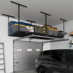 4X8FT Overhead Garage Storage Rack, 22"-48" Height Adjustable Garage Ceiling Storage Racks, Heavy Duty Metal Overhead Storage Organizer System, 750LBS Weight Capacity