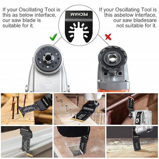 PECHAM Oscillating Tool Blade, 37PCS Universal Wood Metal Oscillating Multitool Quick Release Saw Blades Fit Porter Cable Black & Decker Rockwell Ridgid Ryobi Milwaukee DeWalt Chicago Craftsman