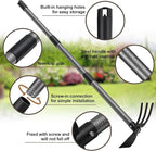 COCONUT Hoe Garden Tool, 60 Inch Garden Hoe Long Handle for Weeding, Hoe Cultivator 2 in 1 Hand Garden Tools for Gardening Planting