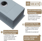 SHACO 15x20 Inch Black Drop In Bar Sink, 15 Inch Top Mount RV Kitchen 16 Gauge Stainless Steel Sink for Small Kitchen Wet Bar Prep RV Yard Office Laundry with Dish Grid & Drain, Gunmetal Black