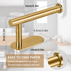 Toilet Paper Holder,Gold,Wall Mount, Upgraded Adhesive Toilet Roll Holder,no Drilling,Bathroom/Rv/Washroom,SUS 304 Stainless Steel,Rustproof (Gold, 1 Piece)