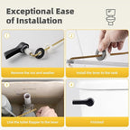 Universal Metal Black Toilet Handle Replacement Kit, Front Mount Toilet Flush Handle Replacement Compatible with Kohler, American Standard, TOTO, Mansfield, Solid Brass, Universal Style