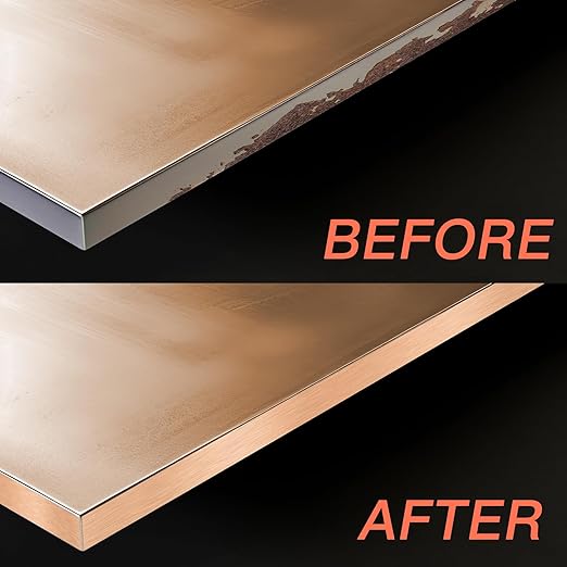 GSCIT Club Rose Gold Edge Banding, 3/4 Inch x 25ft Aluminum Brushed Edge Banding PVC Edge Trim for Cabinet Repair Furniture