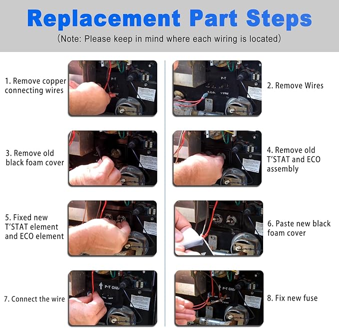 RV Water Heater Thermal Cutoff Kit with ECO Thermostat Assembly Kit, Replacement Part for Atwood 91447 93866 RV Camper Water Heater Tank Repair