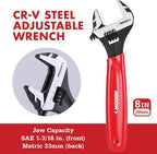 ARROW 8PCS Pliers & Wrench Set, 6" Needle Nose Pliers, 6" Diagonal, 7" Linesman, 8" Slip Joint, 8" & 10" & 12" Groove Joint and CRV 8" Adjustable Wrench, Portable Rolling Bag With Handle