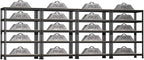 5-Shelf Heavy Duty Shelving - Adjustable Garage Storage Shelves, Metal Utility Storage Racks for Warehouse Pantry Basement Kitchen, Garage Organizers Shef Unit, Black, Packs of 4