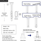 Flashing God Modern Chandelier,Gold Chandeliers 6 Ring Led Foyer Chandeliers,Larger High Ceiling Chandelier for Living Room,Rectangle Chandelier for Entryway Staircase