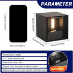 4 Pack LED 20W Outdoor Wall Lights Exterior/Interior 3 Colors Adjustable Wall Sconce Up and Down Light Porch Lights IP65 Waterproof Exterior Wall Sconce Modern Outdoor Lighting Square Aluminum Black