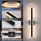 TODOLUZ 2-Pack 32-Inch LED Outdoor Wall Light Fixture, 24W IP65 Waterproof Exterior Linear Wall Mount Lighting, 5 Color Temperature Mode (3000K/3500K/4500K/5000K/6000K)