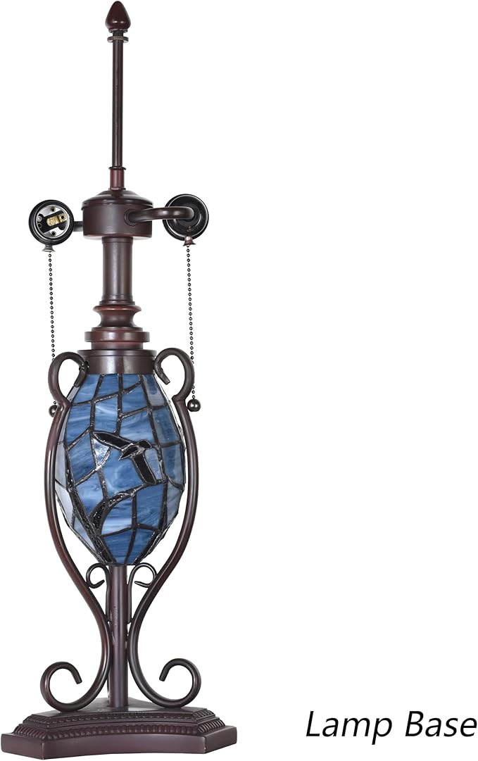 Bieye SS030 Lampshade Support with Finial for Tiffany Style Stained Glass Floor Lamp Table Lamp (G3/8 155mm Waterdrop)